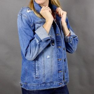 BRAND NEW Distressed Denim Jacket
